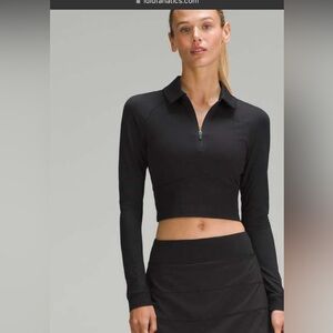 NWT Lululemon half zip golf polo black size 6
